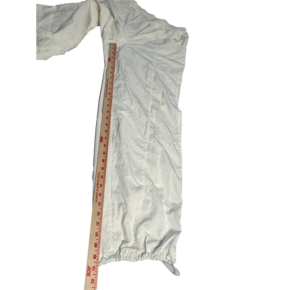 Free People Movement Off the Record Pants L Wide Leg White Utility Y2K Parachute - Picture 13 of 16